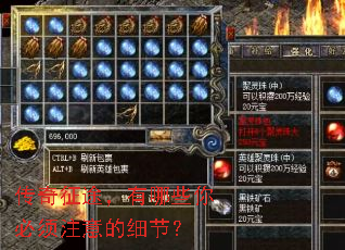 传奇征途,有哪些你必须注意的细节? 传奇征途,有哪些你必须注意的细节?