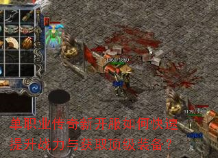单职业传奇新开服如何快速提升战力与获取顶级装备? 单职业传奇新开服如何快速提升战力与获取顶级装备?