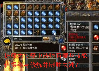 仿盛大传奇中法师有哪些技能值得终身修炼并制胜关键? 仿盛大传奇中法师有哪些技能值得终身修炼并制胜关键?