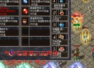 传奇私服网中如何快速提升角色等级? 传奇私服网中如何快速提升角色等级?
