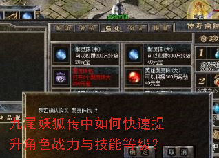 九尾妖狐传中如何快速提升角色战力与技能等级? 九尾妖狐传中如何快速提升角色战力与技能等级?
