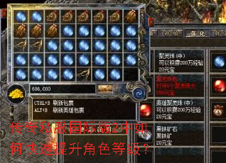 传奇私服国际版2中如何快速提升角色等级? 传奇私服国际版2中如何快速提升角色等级?