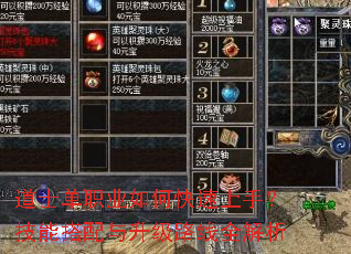 道士单职业如何快速上手?技能搭配与升级路线全解析 道士单职业如何快速上手?技能搭配与升级路线全解析