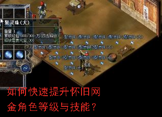 如何快速提升怀旧网金角色等级与技能? 如何快速提升怀旧网金角色等级与技能?